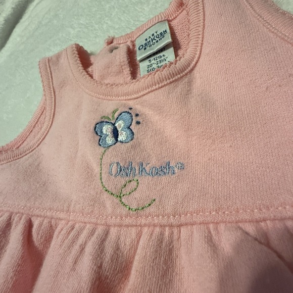 Vintage Oshkosh Bgosh Baby Girls Pink Fleece Sleeveless Jumpsuit‎ Romper 0-3 Mos - Picture 5 of 7